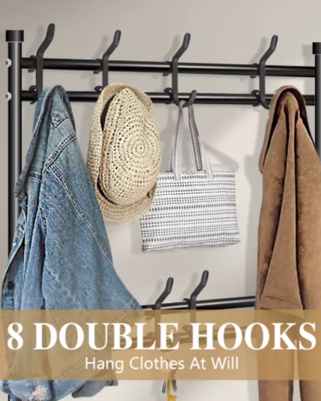 Vestidor Multifuncional con Zapatera y Perchero Metálico